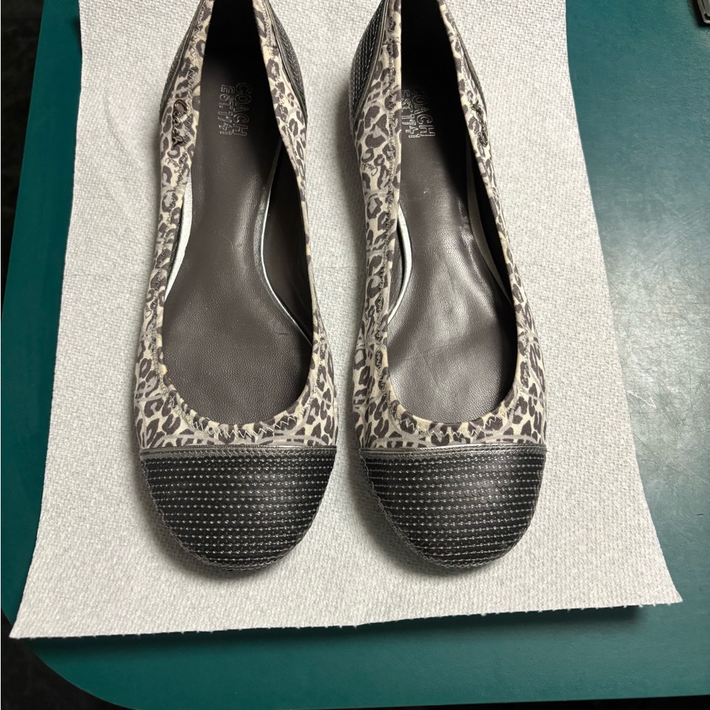 New Vintage Coach Leopard Print Women's Flats, Size 11